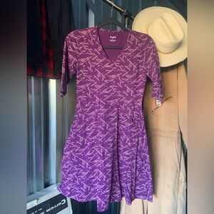 Svaha Purple Graphic Midi Dress
